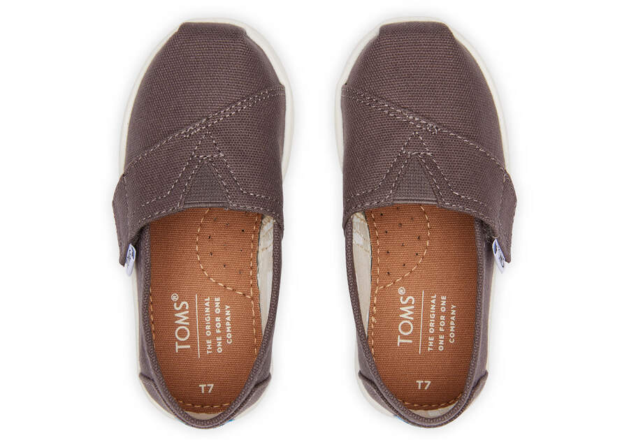 Tiny Alpargata Grey Canvas Toddler Shoe Top View Opens in a modal