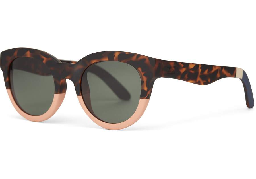 Florentin Blonde Tortoise Coral Fade Traveler Sunglasses Side View Opens in a modal