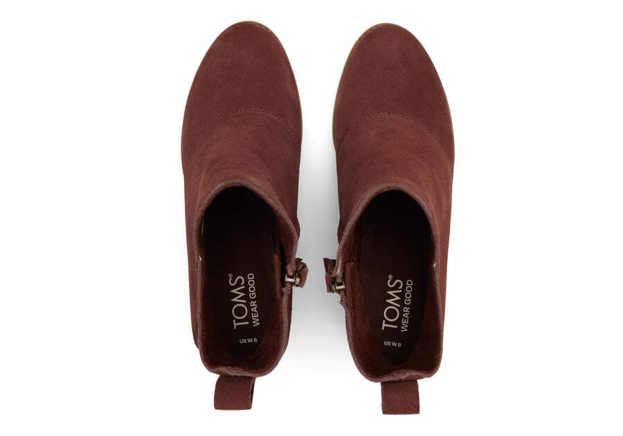 Sutton Chestnut Suede Wedge Boot Top View Opens in a modal