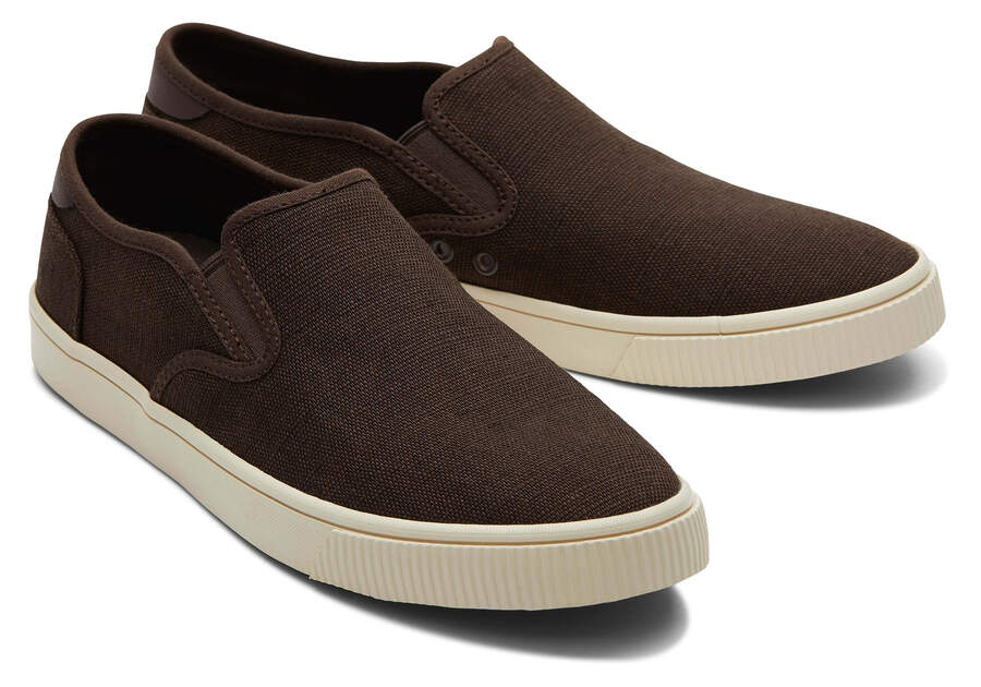 Baja Dark Brown Heritage Canvas Slip On Sneaker Front View Opens in a modal