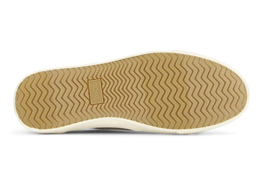 Carlo Taupe Heritage Canvas Lace-Up Sneaker Bottom Sole View Opens in a modal