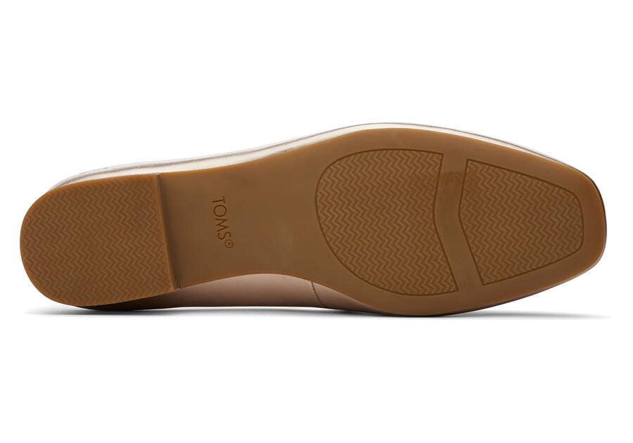 Briella Gold Leather Flat Bottom Sole View