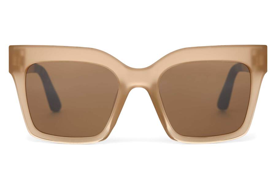 Adelaide Oatmilk Crystal Fade Traveler Sunglasses Front View Opens in a modal
