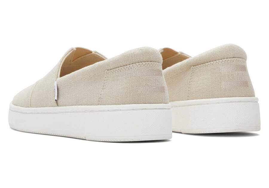 TRVL LITE Alpargata Cream Slip On Sneaker Back View Opens in a modal