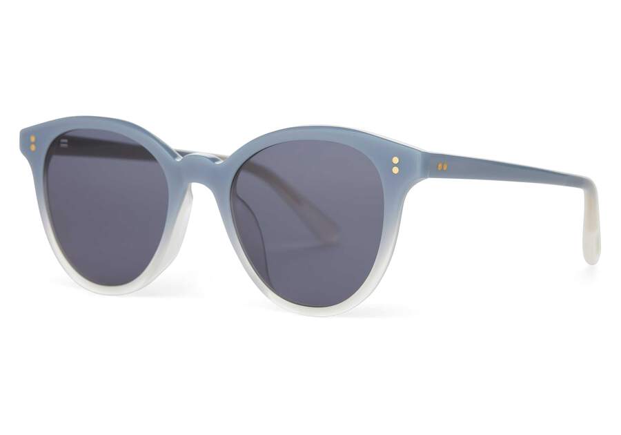 Aaryn  Chalky Blue Fade Handcrafted Sunglasses Side View Opens in a modal