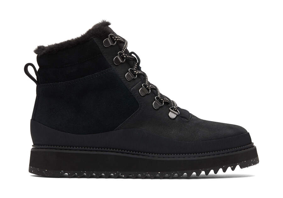 Mojave Black Water Resistant Leather Boot Side View