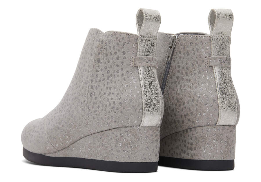 Youth Clare Grey Wedge Kids Boot Back View