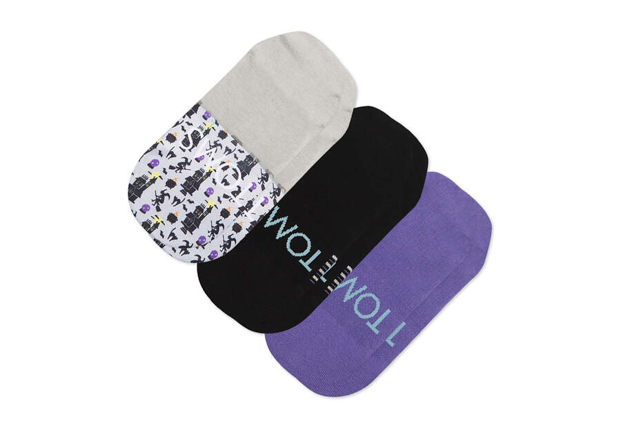 Classic No Show Socks Ghosts 3 Pack Bottom Sole View Opens in a modal