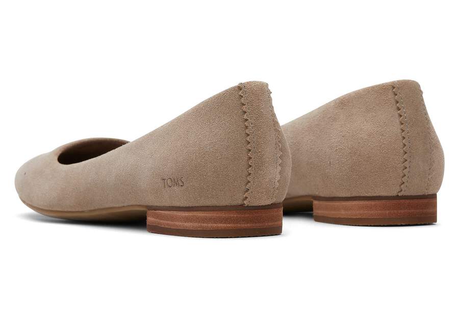 Briella Taupe Suede Flat Back View Opens in a modal