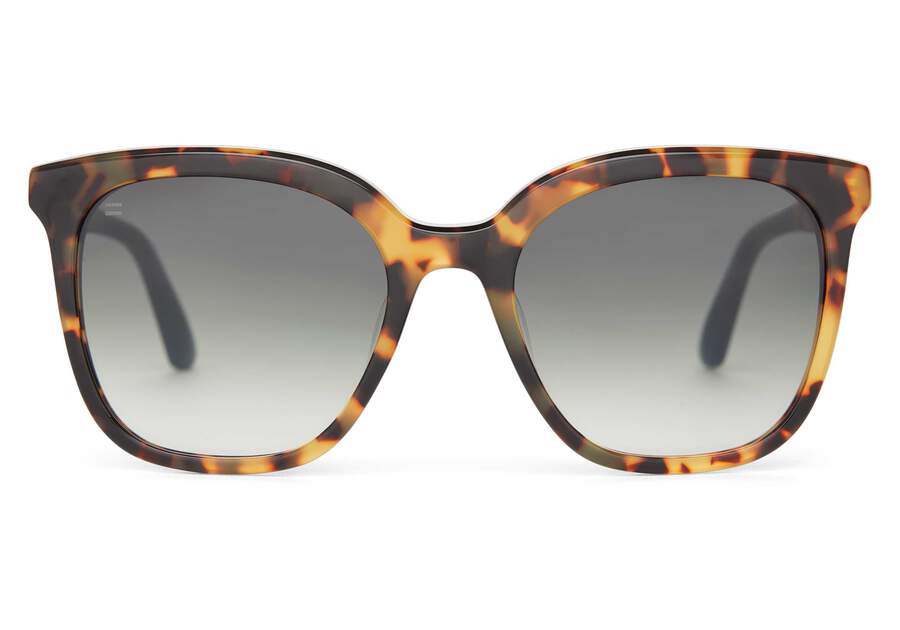 Charmaine Blonde Tortoise Handcrafted Sunglasses Front View Opens in a modal