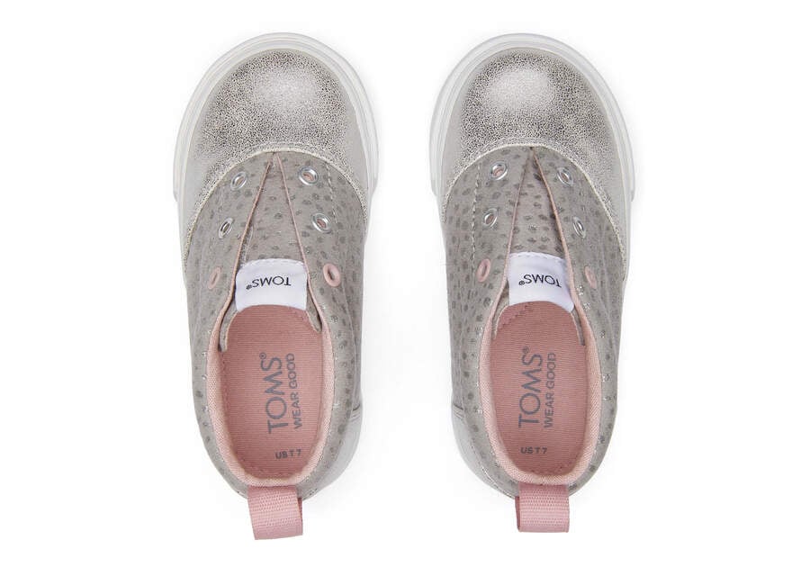 Tiny Fenix Mid Grey Foil Toddler Shoe Top View Opens in a modal