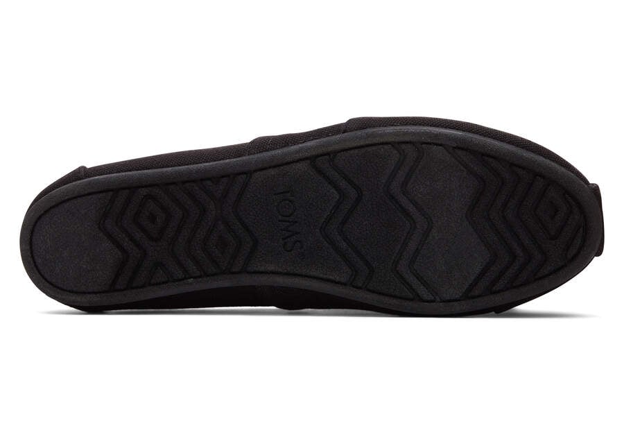 Alpargata All Black Recycled Cotton Wide Width Bottom Sole View Opens in a modal