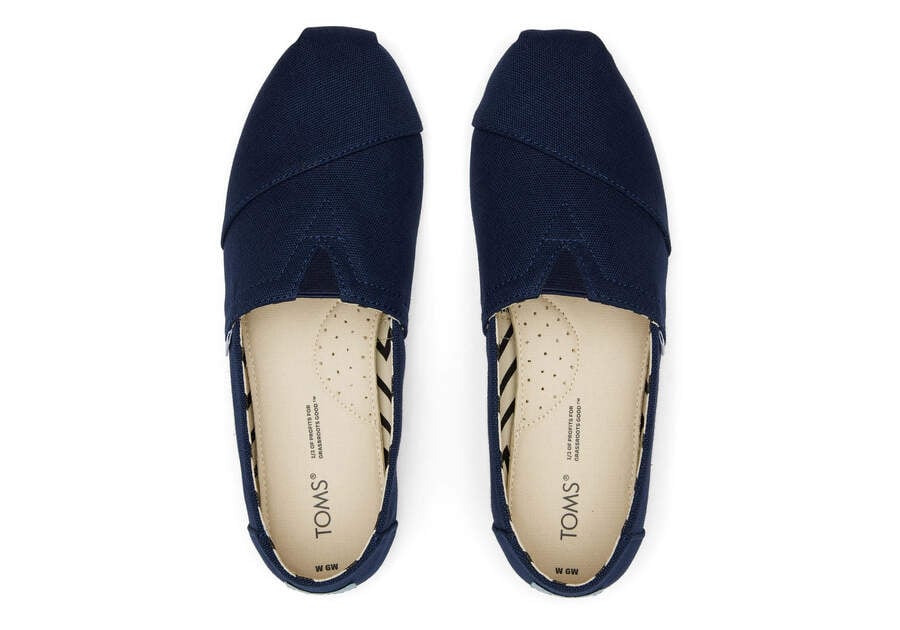 Alpargata Navy Recycled Cotton Wide Width Top View