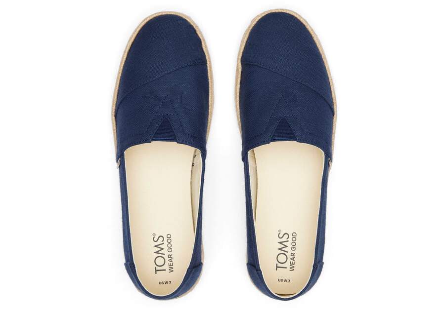 Alpargata Rope 2.0 Navy Recycled Cotton Espadrille Top View Opens in a modal