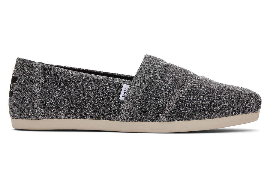 Alpargata Grey Sparkle Knit Side View Opens in a modal