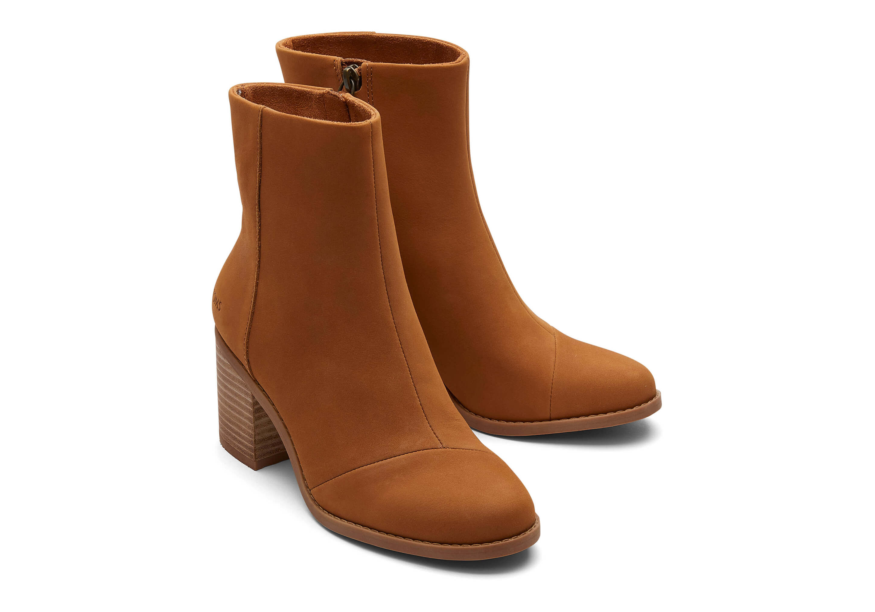Angela Square Toe Leather Heel Boot - Tan – WYSE London