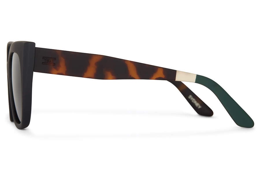 Sydney Black Tortoise Polarized Traveler Sunglasses 