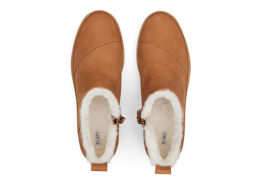 Marlo Tan Water Resistant Faux Fur Boot Top View Opens in a modal