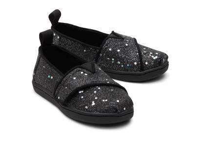 Alpargata Black Cosmic Glitter Toddler Shoe