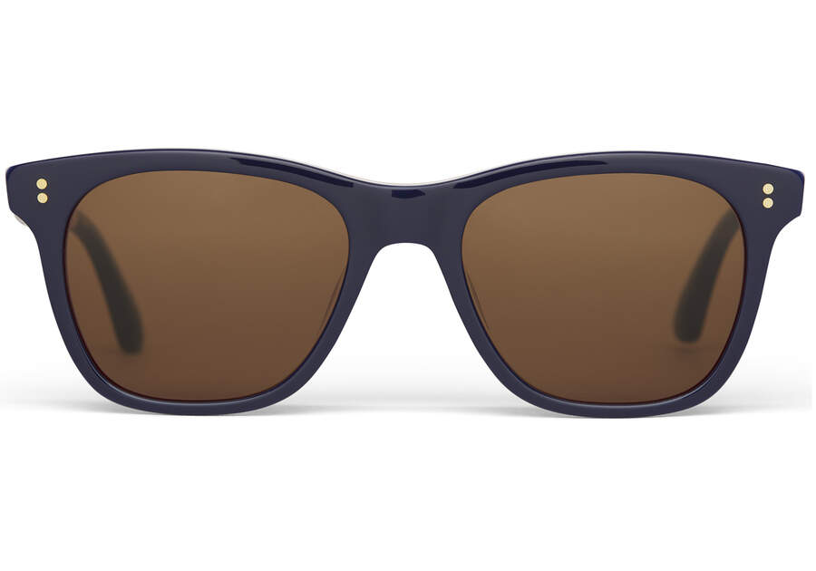 Fitzpatrick Navy Handcrafted Sunglasses Front View Opens in a modal