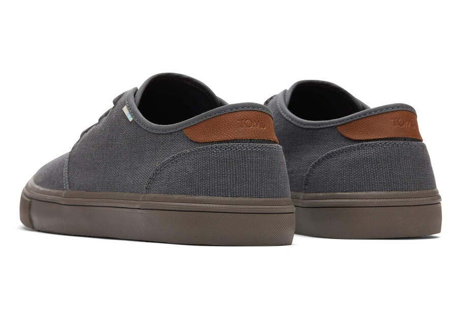 Carlo Graphite Heritage Canvas Lace-Up Sneaker Back View Opens in a modal