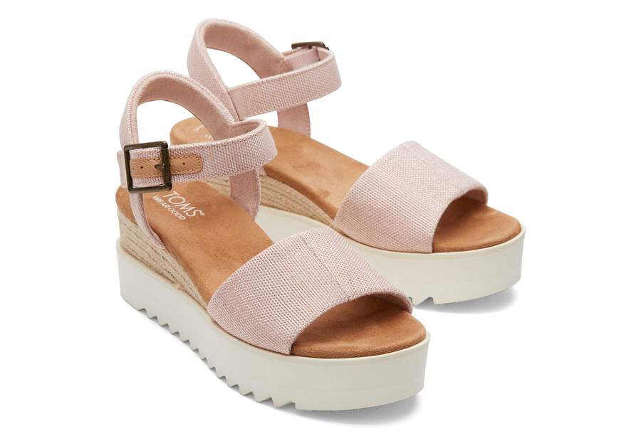 Diana Pink Wedge Sandal Front View Opens in a modal