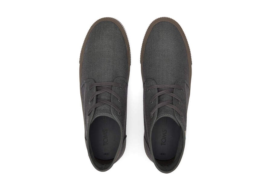 Carlo Mid Graphite Heritage Canvas Lace-Up Sneaker Top View