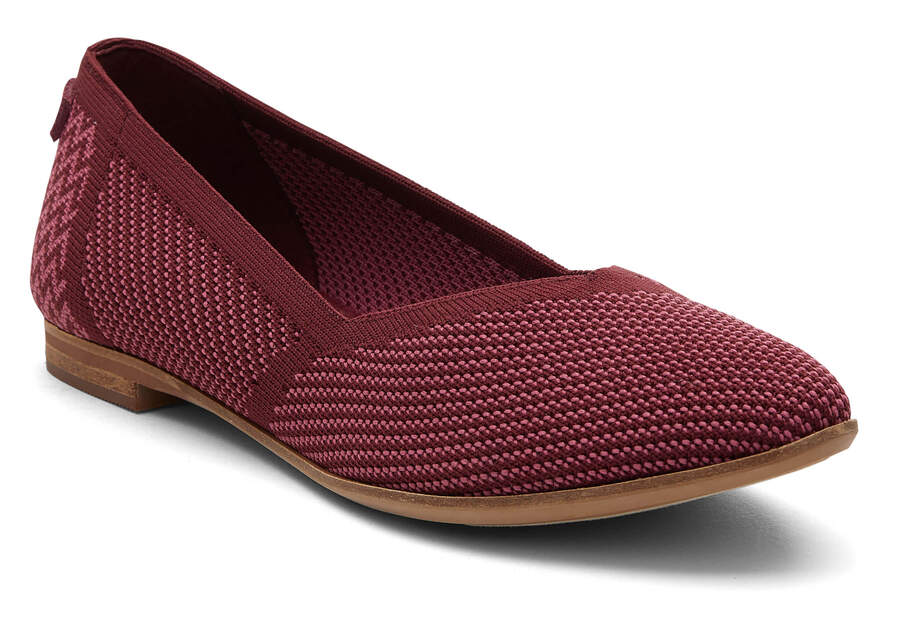 Jutti Neat Burgundy Knit Flat Additional View 1 Opens in a modal