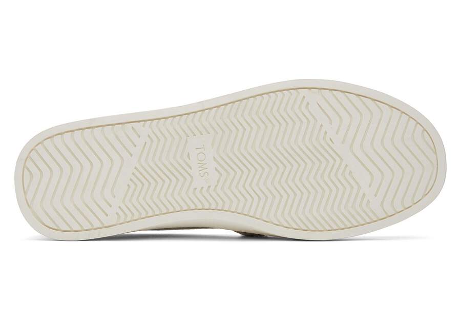 Kameron Cream Stripes Slip On Sneaker Bottom Sole View Opens in a modal