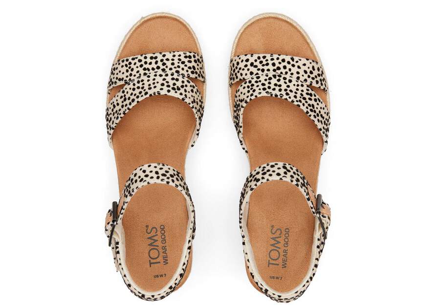 Audrey Mini Cheetah Wedge Sandal Top View Opens in a modal