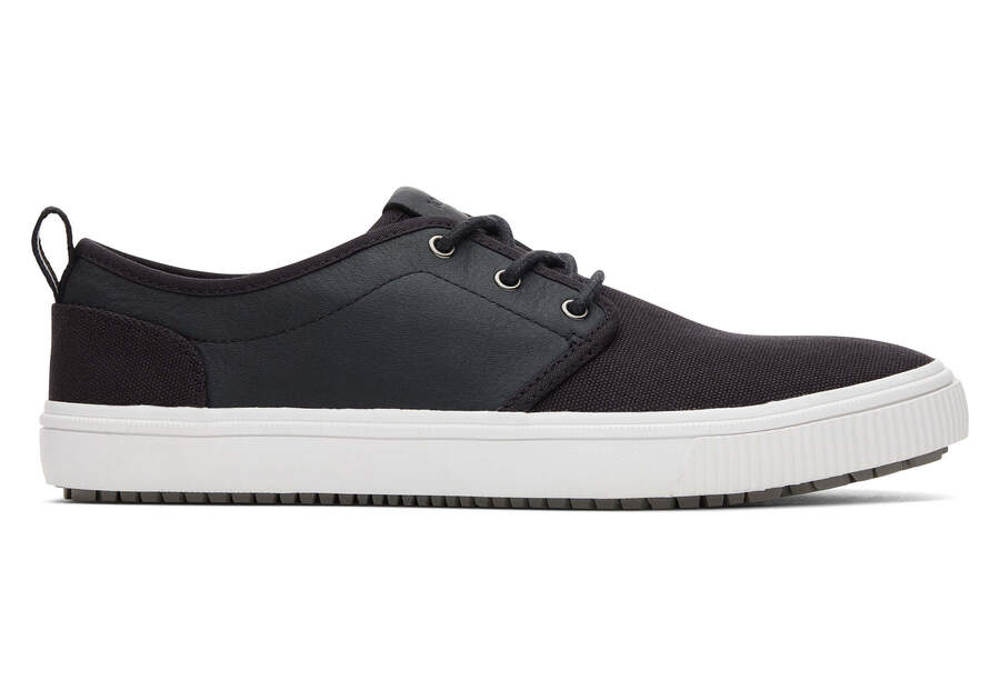 Carlo Terrain Black Leather Water Resistant Sneaker Side View Opens in a modal