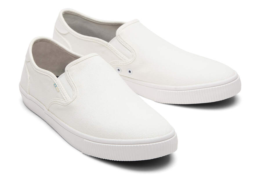 Baja White Canvas Slip On Sneaker Front View Opens in a modal