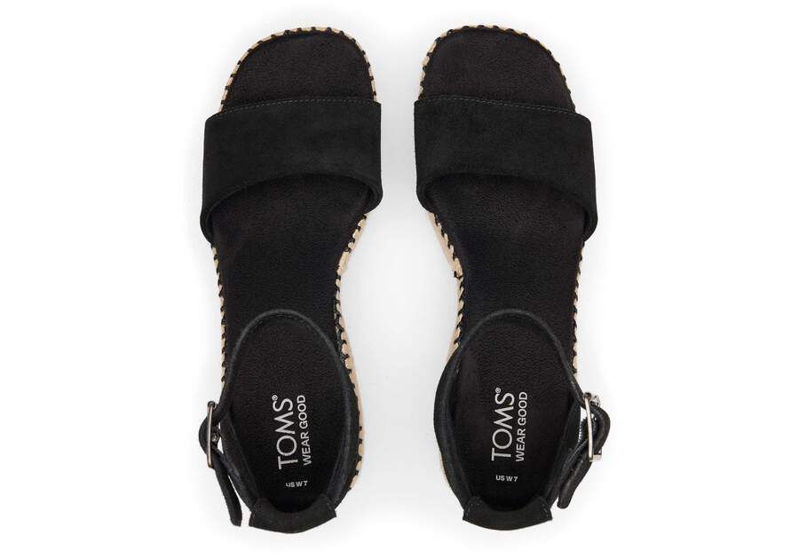 Laila Black Suede Platform Sandal Top View Opens in a modal