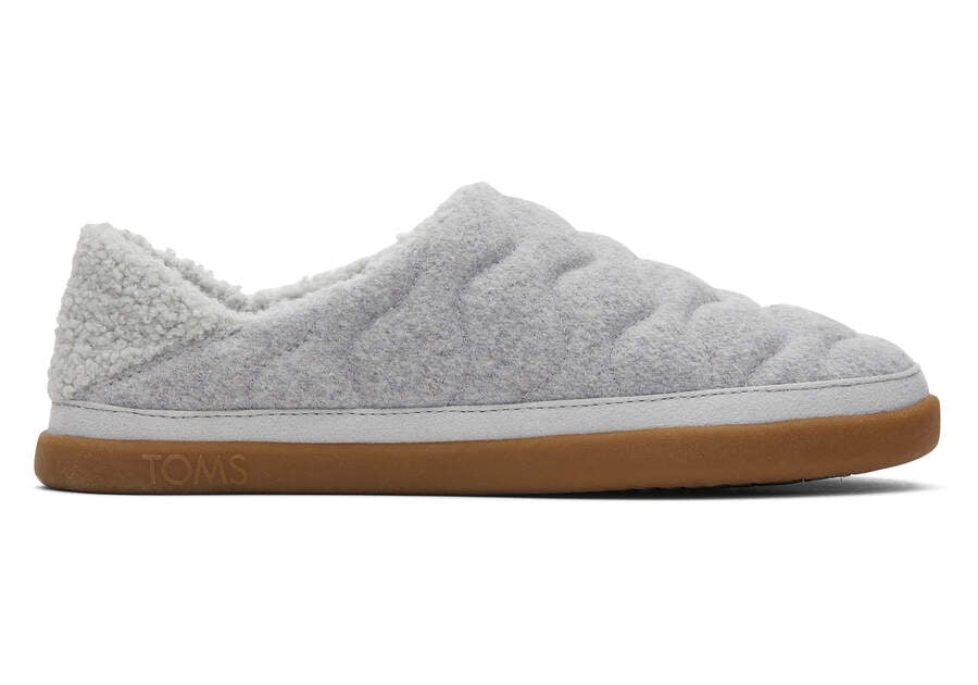 Ezra Grey Quilted Convertible Slipper Side View