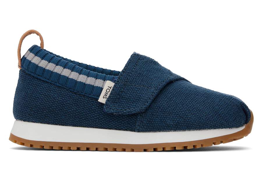 Resident Blue Heritage Canvas Toddler Sneaker Side View Opens in a modal