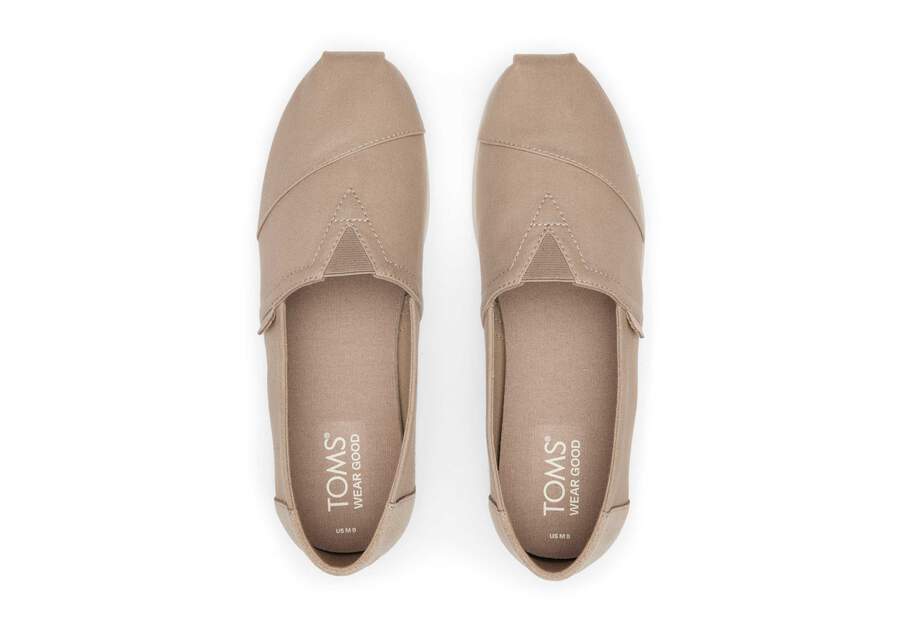 Mens Alpargata Taupe Suede Brushed Twill Espadrille | TOMS