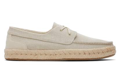 Cabo Gebroken Wit Suède/Heritage Canvas Touwzool Veters Loafers