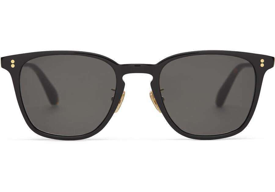 Emerson Black Handcrafted Sunglasses Front View Opens in a modal