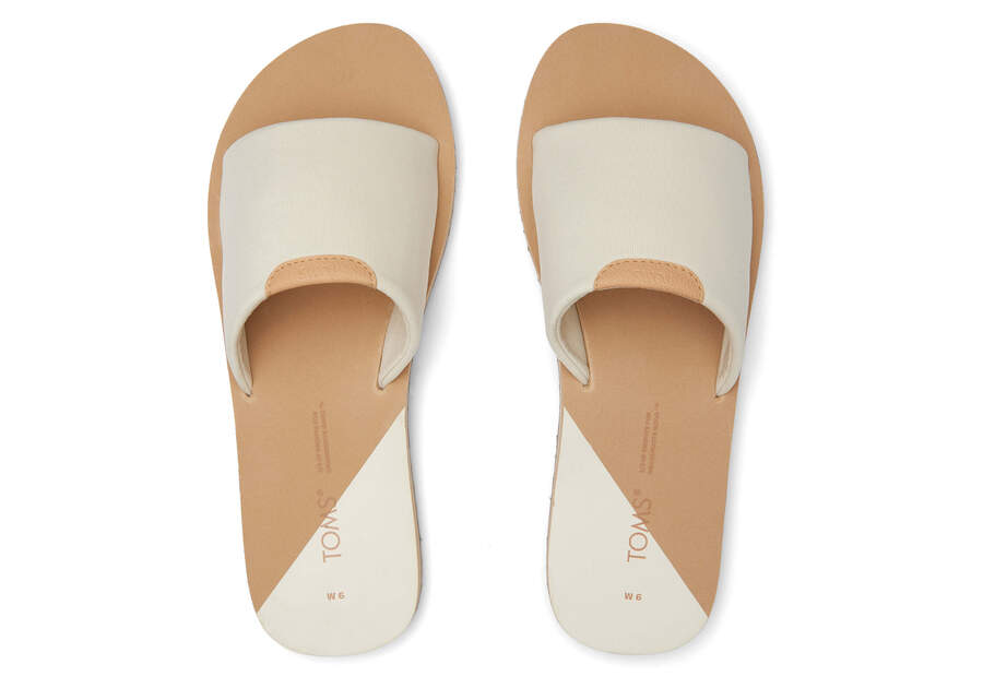 Carly White Jersey Slide Sandal Top View Opens in a modal