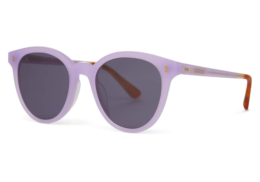 Aaryn Lavender Crystal Handcrafted Sunglasses Side View Opens in a modal