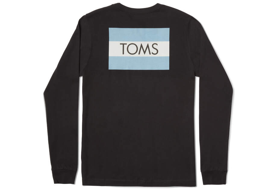TOMS Logo Long Sleeve Crew Tee Back View Opens in a modal