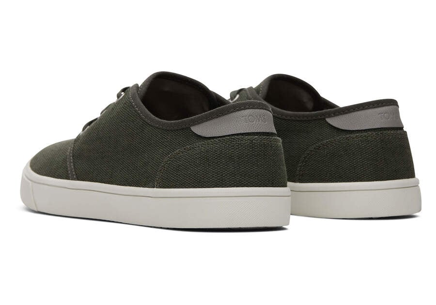 Carlo Green Heritage Canvas Lace-Up Sneaker Back View Opens in a modal