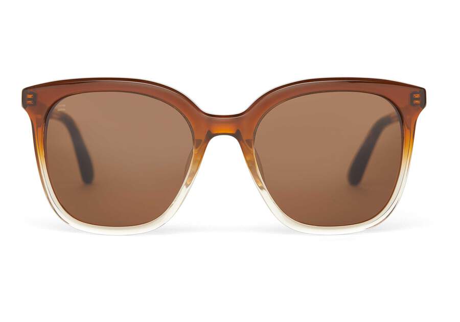 Charmaine Cappuccino Champagne Fade Handcrafted Sunglasses Front View Opens in a modal