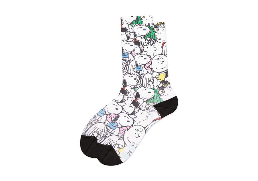 TOMS X Peanuts® Crew Socks Front View Opens in a modal
