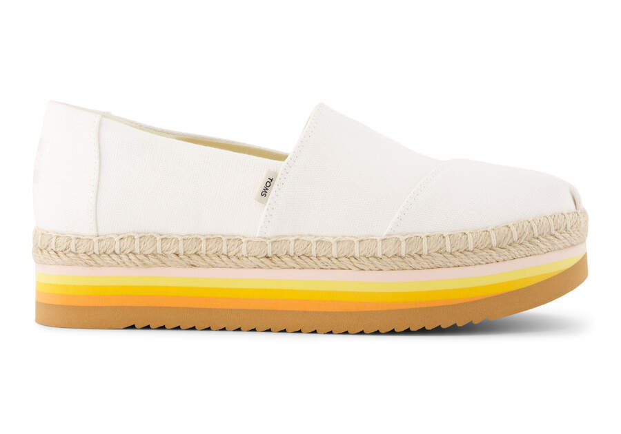 Alpargata Platform Rope High White Espadrille Side View Opens in a modal