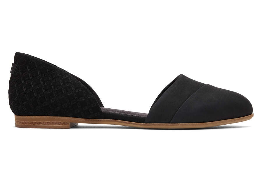 Jutti D'Orsay Black Leather Flat Side View Opens in a modal
