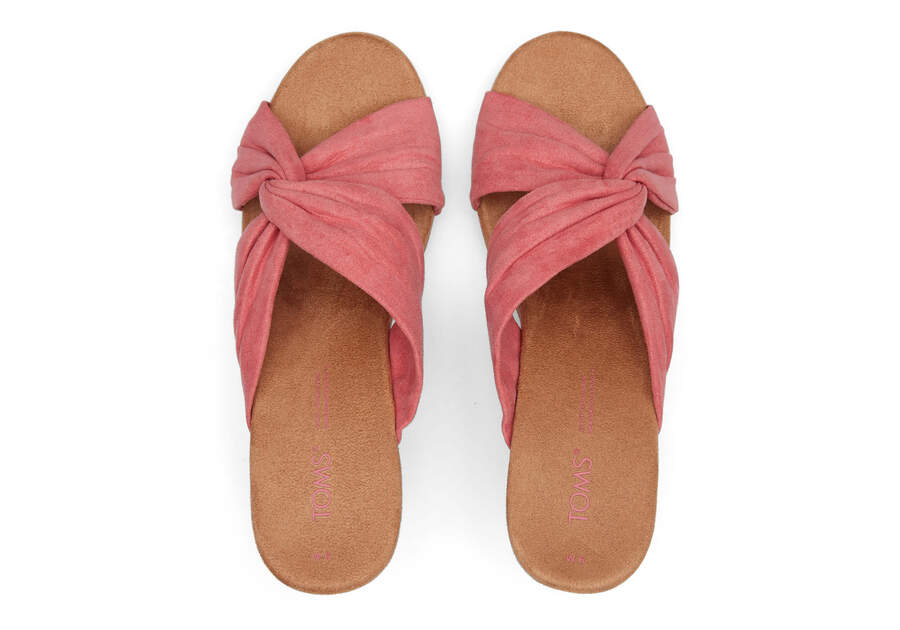 Serena Pink Cork Wedge Sandal Top View Opens in a modal