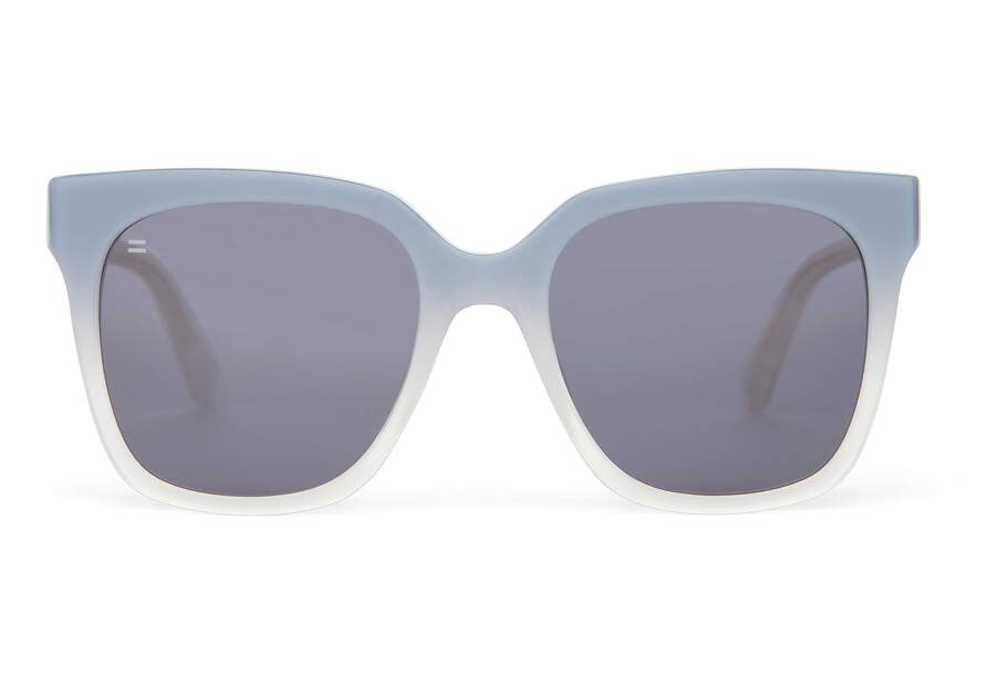 Natasha Chalky Blue Fade Handcrafted Sunglasses Front View Opens in a modal