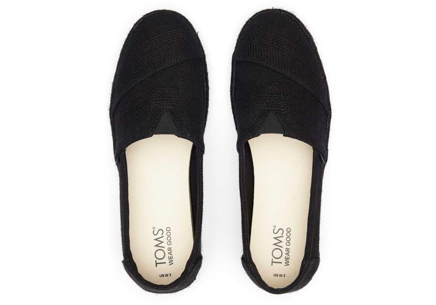 Alpargata Rope 2.0 Black Linen Espadrille Top View Opens in a modal