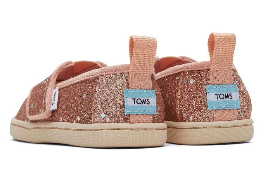 Alpargata Rose Gold Cosmic Glitter Toddler Shoe Back View Opens in a modal